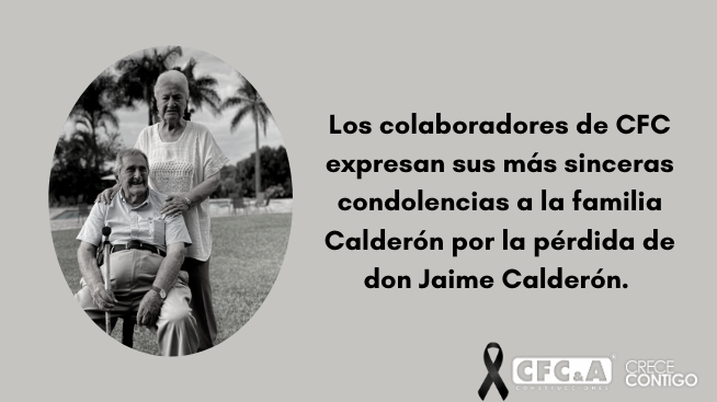 CFC expresa sus condolencias a la familia Calderón