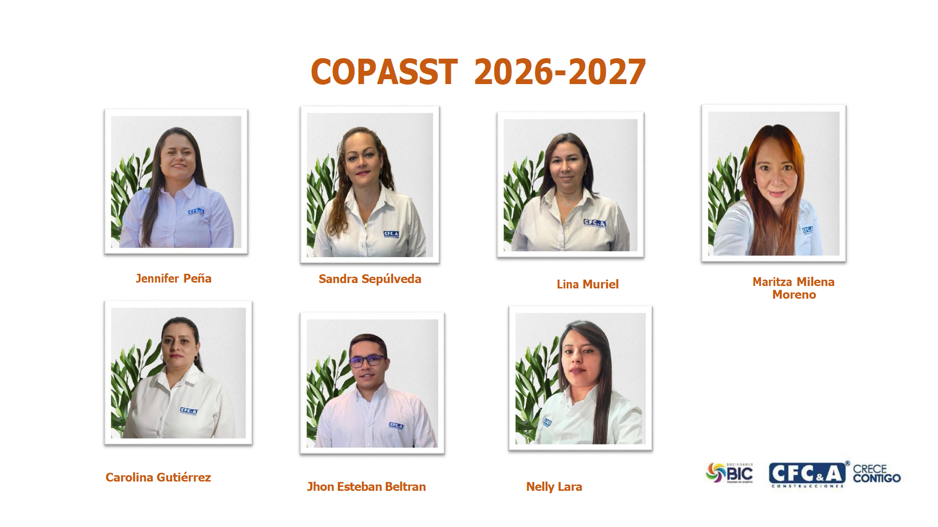 Conoce a los representantes del COPASST en CFC